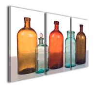 Quadri moderni Old bottle bottiglie colorate arredamento ristorante bar enoteca