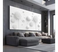 Quadri Moderni per Camera da Letto Dente di Leone Semplice Quadro su Tela Grandi Dimensioni Cerchio Minimalista SEO Arte da Parete per Soggiorno Ufficio Floreale moderno Senza Cornice 60x120cm