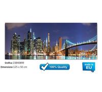 QUADRI MODERNI PONTI NOTTE GRANDI CITTA PARIGI NEW YORK BROOKLYN IN VETRO
