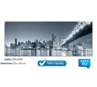 QUADRI MODERNI PONTI NOTTE GRANDI CITTA PARIGI NEW YORK BROOKLYN IN VETRO