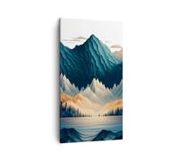 Quadri Moderni Soggiorno 3D Montagne Speziato Quadro su Tela Verticale 45x80cm Stampe da Parete Camera da Letto Cucina 1 pezzo Wall Art Canvas Piccoli Decorazione Murale Grafica Immagini PA45x80-5666