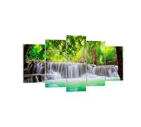 Quadri Moderni Soggiorno Acqua parco natura paesaggio Quadro su Tela 160x85cm Stampe da Parete Camera da Letto Cucina 5 pezzi Wall Art Canvas Grandi Decorazione Murale Grafica Immagini EA160x85-2502