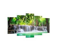 Quadri Moderni Soggiorno Acqua parco natura paesaggio Quadro su Vetro 160x85cm Stampe da Parete in Vetro Camera da Letto Cucina 5 pezzi Wall Art Grandi XXL Decorazione Murale Immagini GEA160x85-2502