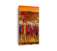 Quadri Moderni Soggiorno Africa tribù Quadro su Tela Verticale 45x80cm Stampe da Parete Camera da Letto Cucina 1 pezzo Wall Art Canvas Piccoli Decorazione Murale Grafica Immagini PA45x80-3752