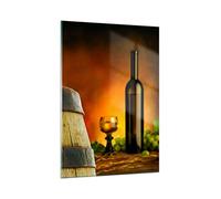 Quadri Moderni Soggiorno Agricoltura alcool barile tazza Quadro su Vetro Verticale 50x70cm Stampe da Parete Camera da Letto Cucina 1 pezzo Wall Art Piccoli Decorazione Murale Immagini GPA50x70-2156