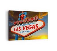 Quadri Moderni Soggiorno America destinazione las vegas Quadro su Tela 120x80cm Stampe da Parete Camera da Letto Cucina 1 pezzo Wall Art Canvas Grandi Decorazione Murale Grafica Immagini AA120x80-2594