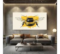 Quadri Moderni Soggiorno Ape Minimalista Quadro su Tela Grande Giallo Decorazione Murale per Camera da Letto o Famiglia, Quadri da Parete 70x140 cm