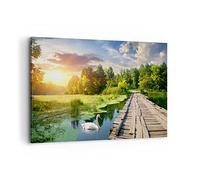 Quadro su Tela 120x80cm architettura lungomare Cigno Paesaggio Stampe Murale