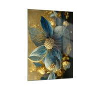 Quadri Moderni Soggiorno Art Deco Fiori Elegante Quadro su Vetro Verticale 50x70cm Stampe da Parete Camera da Letto Cucina 1 pezzo Wall Art Piccoli Decorazione Murale Grafica Immagini GPA50x70-5633