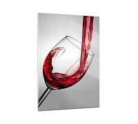 Quadri Moderni Soggiorno Bere bicchiere vino Quadro su Vetro Verticale 50x70cm Stampe da Parete Camera da Letto Cucina 1 pezzo Wall Art Piccoli Decorazione Murale Grafica Immagini GPA50x70-2258