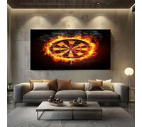 Quadri Moderni Soggiorno Bersaglio Astratto Quadro su Tela Grande Arancione Decorazione Murale per Camera da Letto o Famiglia, Quadri da Parete 70x140 cm