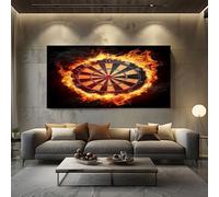 Quadri Moderni Soggiorno Bersaglio Astratto Quadro su Tela Grande Nero Decorazione Murale per Camera da Letto o Famiglia, Quadri da Parete 80x120 cm