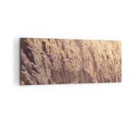Quadri Moderni Soggiorno Boho Spighe Di Grano Campo Quadro su Tela 120x50cm Stampe da Parete Camera da Letto Cucina 1 pezzo Wall Art Canvas Grandi Decorazione Murale Grafica Immagini AB120x50-4838