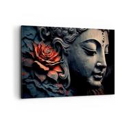 Quadri Moderni Soggiorno Budda India Meditazione Quadro su Tela 120x80cm Stampe da Parete Camera da Letto Cucina 1 pezzo Wall Art Canvas Grandi XXL Decorazione Murale Grafica Immagini AA120x80-5790