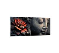 Quadri Moderni Soggiorno Budda India Meditazione Quadro su Vetro 120x50cm Stampe da Parete in Vetro Camera da Letto Cucina 1 pezzo Wall Art Grandi Decorazione Murale Grafica Immagini GAB120x50-5790
