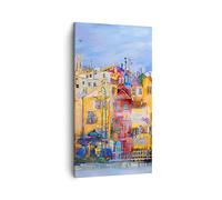 Quadri Moderni Soggiorno città vecchia casa popolare Quadro su Tela Verticale 45x80cm Stampe da Parete Camera da Letto Cucina 1 pezzo Wall Art Canvas Piccoli Decorazione Murale Immagini PA45x80-3419