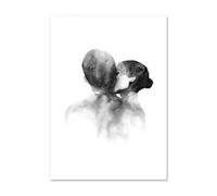 HJOSWVNS Moderni Soggiorno Coppia Grigio Carbone Quadri Cucina Stampa su Tela Stampe da Parete Moderne Quadri per Bagno Stampe su Tela Quadro Moderno Soggiorno Senza Cornice 30x40cm/1 Pcs