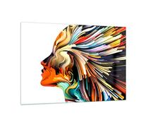 Quadri Moderni Soggiorno effetti l'espressionismo ragazza fantasia Quadro su Vetro 120x80cm Stampe da Parete in Vetro Camera da Letto 1 pezzo Wall Art Grandi Decorazione Murale Immagini GAA120x80-3083