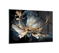 Quadri Moderni Soggiorno Fiore Botanica Art Deco Quadro su Vetro 120x80cm Stampe da Parete in Vetro Camera da Letto Cucina 1 pezzo Wall Art Grandi XXL Decorazione Murale Immagini GAA120x80-5766