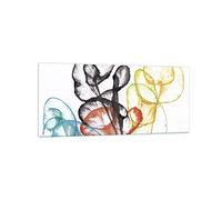 Quadri Moderni Soggiorno Fiori Astrazione Surrealismo Quadro su Vetro 120x50cm Stampe da Parete in Vetro Camera da Letto Cucina 1 pezzo Wall Art Grandi Decorazione Murale Immagini GAB120x50-4444