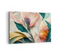 Quadro su Tela 120x80cm Fiori Vintage Botanica Stampe Immagini Quadri Murale