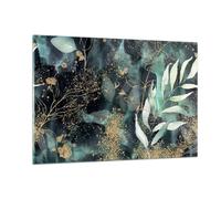 Quadri Moderni Soggiorno Impianti Foglie Botanica Quadro su Vetro 120x80cm Stampe da Parete in Vetro Camera da Letto Cucina 1 pezzo Wall Art Grandi XXL Decorazione Murale Immagini GAA120x80-5370