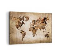 Quadro su Tela 120x80cm mappa mondo moderno Stampe Immagini Quadri Murale
