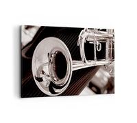 Quadri Moderni Soggiorno Musica tromba strumento orchestra Quadro su Tela 120x80cm Stampe da Parete Camera da Letto 1 pezzo Wall Art Canvas Grandi Decorazione Murale Grafica Immagini AA120x80-1553