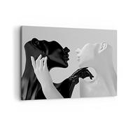 Quadri Moderni Soggiorno Nero bianco statua Quadro su Tela 120x80cm Stampe da Parete Camera da Letto Cucina 1 pezzo Wall Art Canvas Grandi XXL Decorazione Murale Grafica Immagini AA120x80-4736