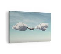 Quadro su Tela 120x80cm Nuvole amaca riposo Stampe Immagini Quadri Murale