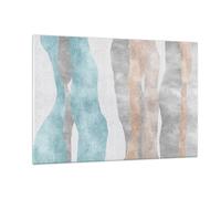Quadri Moderni Soggiorno Pastello Minimalista Linee Quadro su Vetro 120x80cm Stampe da Parete in Vetro Camera da Letto Cucina 1 pezzo Wall Art Grandi XXL Decorazione Murale Immagini GAA120x80-5636