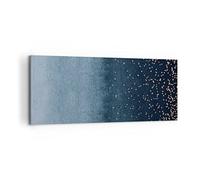 Quadro su Tela 120x50cm Sfondo blu dorato Stampe Immagini Quadri Moderni Murale