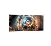 Quadri Moderni Soggiorno Universo Cosmo Galassia Quadro su Vetro 120x50cm Stampe da Parete in Vetro Camera da Letto Cucina 1 pezzo Wall Art Grandi Decorazione Murale Grafica Immagini GAB120x50-5808