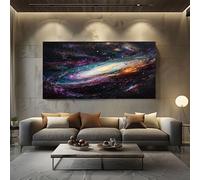 Quadri Moderni Soggiorno Universo Fantascientifico Quadro su Tela Grande Viola Decorazione Murale per Camera da Letto o Famiglia, Quadri da Parete 80x120 cm