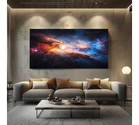 Quadri Moderni Soggiorno Universo Fantasy Quadro su Tela Grande Nero Decorazione Murale per Camera da Letto o Famiglia, Quadri da Parete 70x140 cm