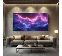 Quadri Moderni Soggiorno Universo Fantasy Quadro su Tela Grande Viola Decorazione Murale per Camera da Letto o Famiglia, Quadri da Parete 80x120 cm