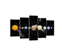 Quadri Moderni Soggiorno Universo galassia pianeta stelle Quadro su Tela 160x85cm Stampe da Parete Camera da Letto 5 pezzi Wall Art Canvas Grandi Decorazione Murale Grafica Immagini EA160x85-1486
