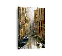 Quadri Moderni Soggiorno Venezia ponte acqua casa Quadro su Tela Verticale 70x100cm Stampe da Parete Camera da Letto Cucina 1 pezzo Wall Art Canvas Grandi Decorazione Murale Immagini PA70x100-2532