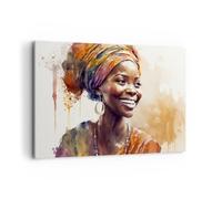Quadri Moderni su Tela 120x80 cm Stampe da Parete Africa Persone - 5767