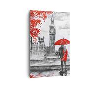Quadri Moderni su Tela 80x120cm Verticale Architettura Bianco e Nero - 3153 | Londra Grande Quadro Decorativo Grande Soggiorno Camera da Letto Decorazione da Parete Arte da Parete ARTTOR