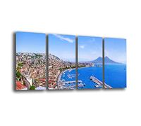 Quadri Moderni XXL 100x200 centimetri Quadro moderno Napoli Vesuvio da Parete grande Stampa su tela Canvas Decorazione Murale muro Soggiorno Arredo Camera da letto Cucina