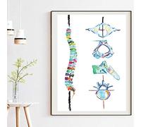 Quadri,Poster,Anatomia Della Colonna Vertebrale Umana Parete Arte Tela Stampa Acquerello Midollo Spinale Biologia Pittura Colonna Vertebrale Poster Medico Arte Regalo Decor, Poster E Stampe-30X40Cm