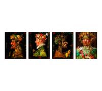 Quadri Stampa su Tela con Telaio in Legno 4 pezzi Giuseppe Arcimboldo