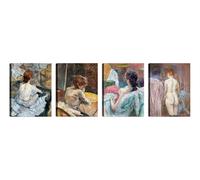 Quadri Stampa su Tela con Telaio in Legno 4 pezzi Henri de Toulouse-Lautrec
