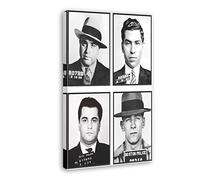 Quadri Su Tela 40 * 60cm Senza Cornice Black and White Mafia Mob Mug Shot Collection Poster Home Furniture Decorative Living Room Camera da letto