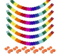 Quadrifoglio Festoni Colorato,Ghirlande di Carta Multicolore,Ghirlanda Di Carta Arcobaleno,Ghirlanda di quadrifogli colorati per feste di compleanno,cerimonie di laurea,matrimoni e carnevali 6 strisce