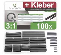 Quadrios 201711CA003 Kit guaine termoretraibili Nero Restringimento:3:1 1 KIT