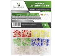 Quadrios 23O191 Assortimento LED Rosso, Verde, Giallo, Blu, Bianco 3 mm 20 mA 2