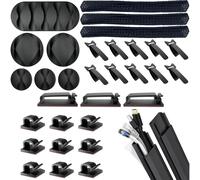 Quadrios 25CA578 Kit fermacavi in scatola autoadesivo Nero 34 Parti