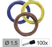 Quadrios 25CW123 Filo singolo LiFY 1.5 mm² Blu, Marrone, Giallo-Verde 1 KIT
